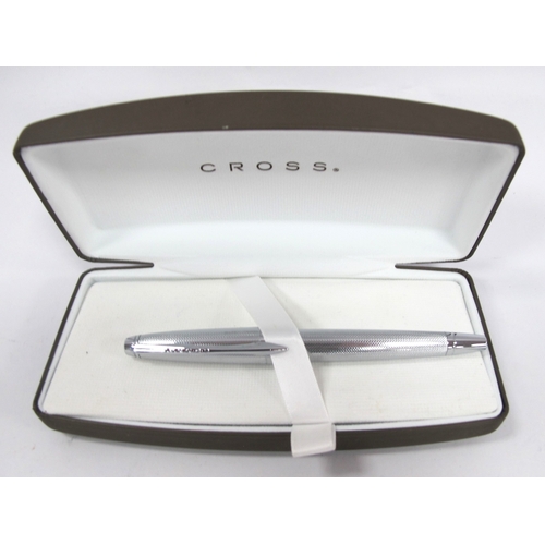 1405 - A Cross Plated Fountain Pen, with 18K gold nib in matching presentation box. [757159]