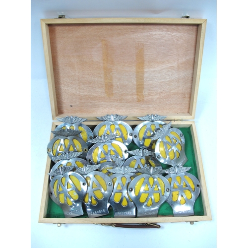 1504 - AA Vintage Chrome Car Badges, including 7E60918, 7B53840, 2C95712 (14).