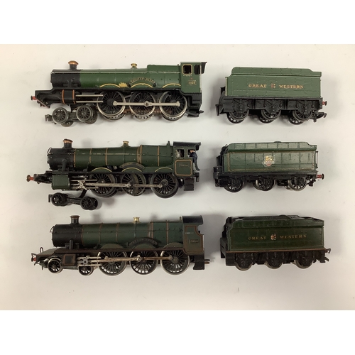 Three 00 gauge Great Western 4-6-0 locomotives: a Hornby 