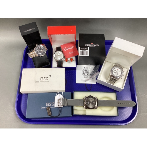 275 - ESS Modern Military Royale Chunky Gent's Wristwatch, boxed; Chronon, Sekonda and Union modern gent's... 