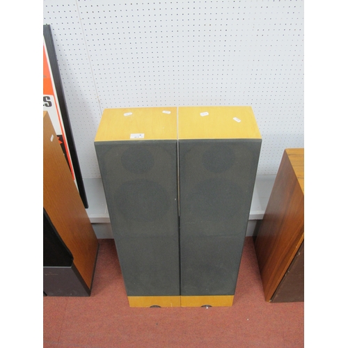 411 - A Pair of Naim N1501 Floor Standing Speakers, light ash wood case, Untested. (2)