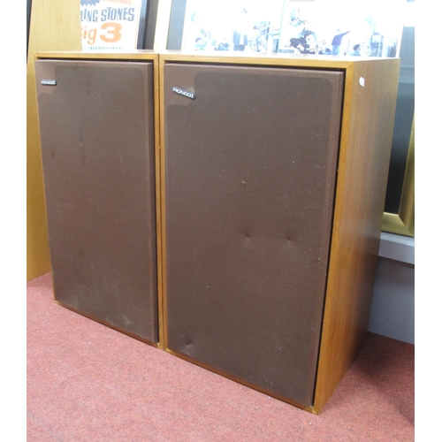 412 - A Pair of Vintage Pioneer CS-E730 Speakers, light wood cased, Untested. (2)
