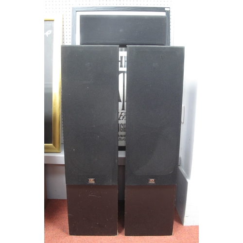 413 - A Pair of Monitor Audio 14 Floor Standing Speakers, with floor spikes, together with a Monitor Audio... 