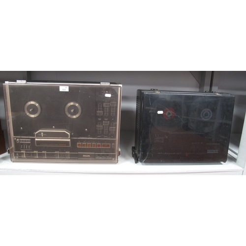 433 - A Philips N4510 Reel-to-reel Stereo Recorder, together with a Uher SG 520 Variocord Reel-to-reel, da... 