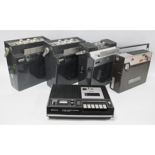 441 - A Sanyo M 4505G-2 Stereo Tape Recorder together with an Akai X-IV Cross Field 4 Track Stereo Tape Re... 