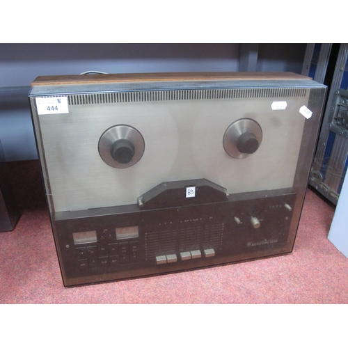 444 - A Bang and Olufsen Beocord 1200 reel to reel tape recorder, teak cased with plastic cover, Untested,