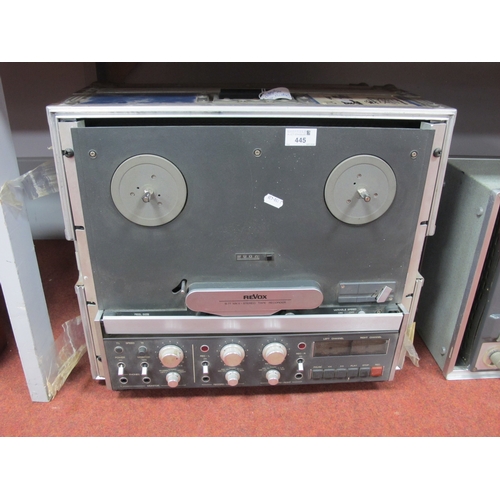 445 - A Revox B77 MK II Stereo Tape Recorder, grey, in a fitted hard metal bound travel case, Untested