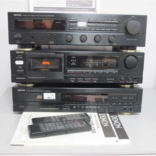 451 - Denon Hi-Fi Separates and Speakers, including Denon DRA-335R Stereo Receiver / Amplifier and AM/FM R... 