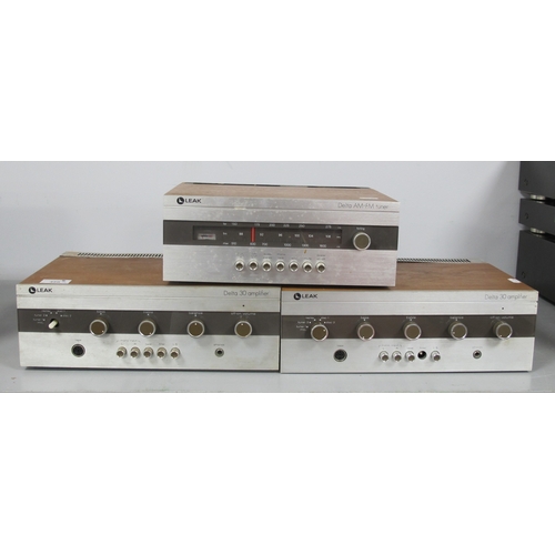 456 - A Leak Delta 30 Amplifier x2 together with a Leak Delta AF FM Tuner, Untested. (3)