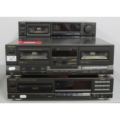 457 - A Technics Stereo System, comprising of Stereo Casette Deck RS-BX606 Class AA, Stereo Intergrated Am... 
