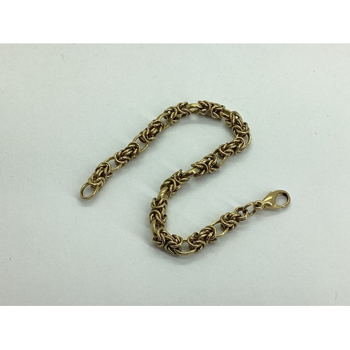 138 - A 9ct Gold Byzantine Link Bracelet, approximately 19cm long (16.3grams).