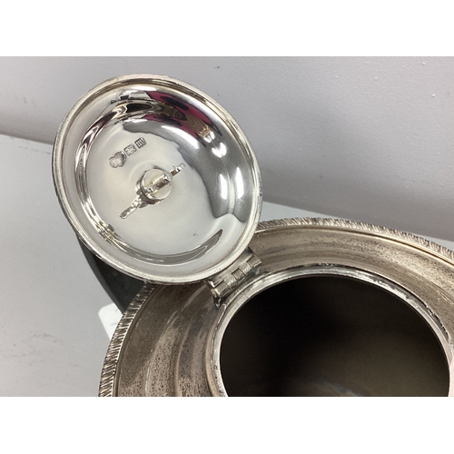 2 - A Hallmarked Silver Three Piece Tea Set, Goldsmiths & Silversmiths Co, London 1927, each of plain ci... 