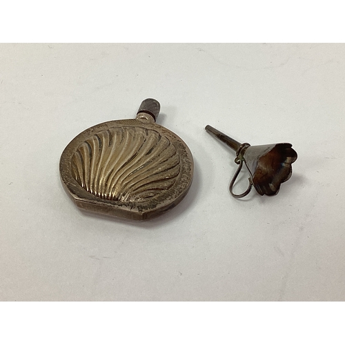 21 - A Dainty Hallmarked Silver Scent Flask, textured to the front, complete with a funnel.