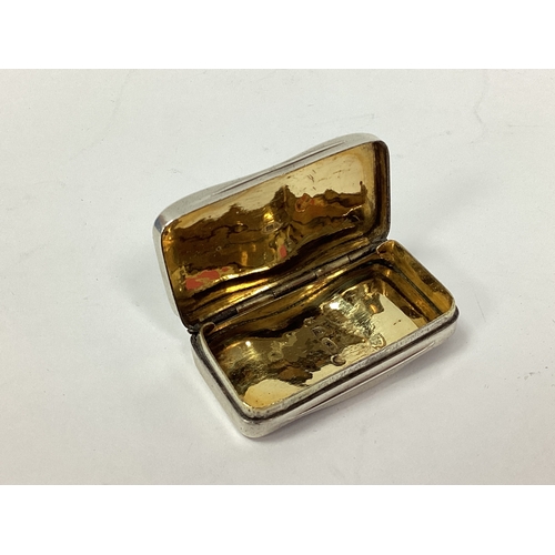 23 - A Hallmarked Silver Wave Shaped Snuff Box, of plain design, John Munslow, Birmingham 1807, gilt line... 