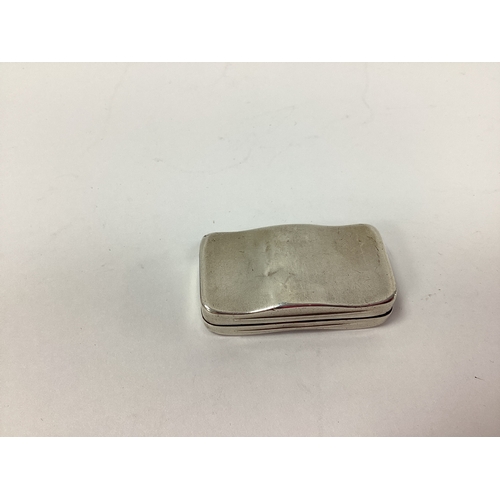 23 - A Hallmarked Silver Wave Shaped Snuff Box, of plain design, John Munslow, Birmingham 1807, gilt line... 