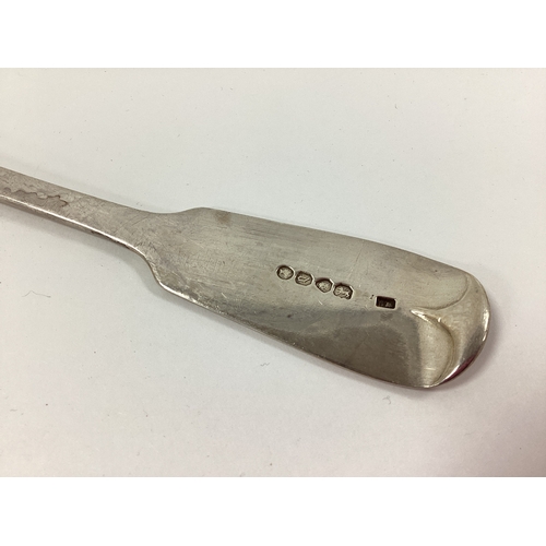 27 - A Victorian Hallmarked Silver Fiddle Pattern Basting Spoon, WS, London 1859, initialled, 30cm long (... 