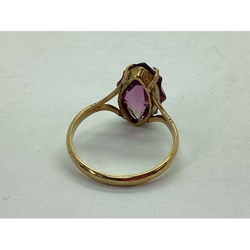 56 - A Vintage Single Stone Dress Ring, claw set, stamped 