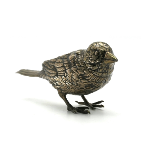 8 - A Continental Bird Pepperette, (stamped swan mark) naturalistically modelled, the removable head con... 