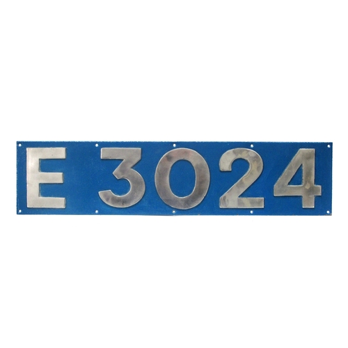305 - Railwayana - Cabside Numberplate E3024 ex British Railways Class 83 Electric built by English Electr... 