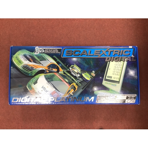 334 - A Scalextric Digital Platinum #C1276 1:32 6 Car Racing Set With Lane Changing, including 2 x Porsche... 