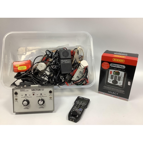 418 - A quantity of model railway control equipment for spares or repair including a Morley Vector with tw... 