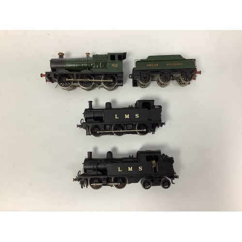 456 - Three 00 gauge kit-built locomotives: an LMS 0-4-4 tank engine; an LMS 