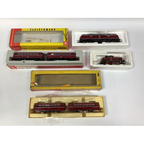 480 - Two Fleischmann HO scale German diesel locomotives: a boxed 