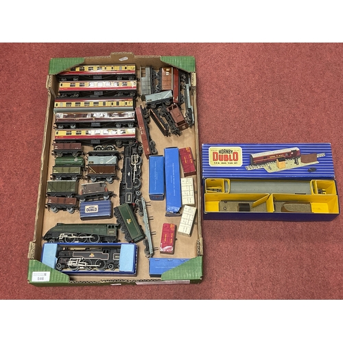 546 - A collection of Hornby-Dublo three-rail 00 gauge including: boxed 2-6-4 tank engine; another 2-6-4; ... 
