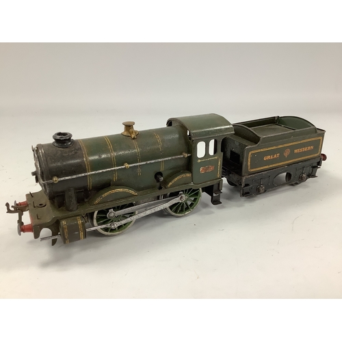 685 - A Pre-War Hornby 'O' Gauge 0-4-0 No 1 Special Locomotive and Tender, Great Western finish, playworn.