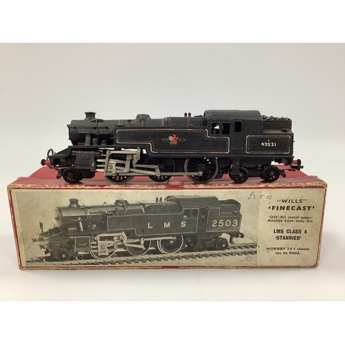 745 - A boxed kit-built (Wills Finecast) 00 gauge Stanier 2-6-4 tank engine, fitted to a Hornby-Dublo 2-ra... 