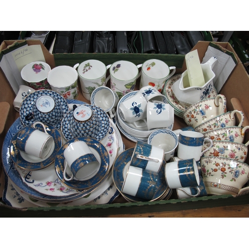 1109 - Staffordshire Pottery Apsley Pellatt & Co Charing Cross Coffee Cans and Saucers, Adams blue and whit... 