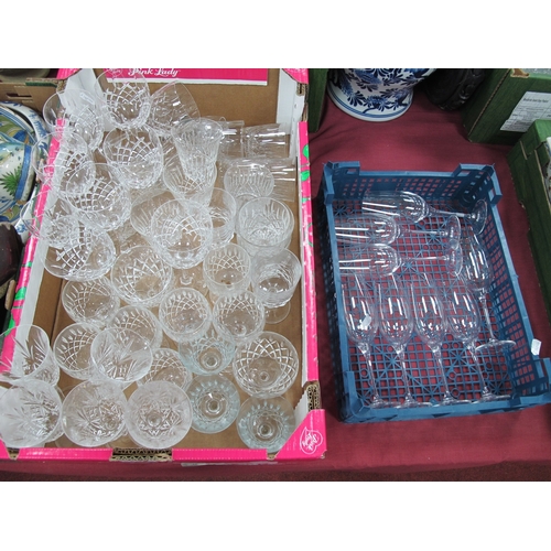 1170 - Quantity of Drinking Glasses, including six Edinburgh wines, eight plain glass champagne glasses, St... 
