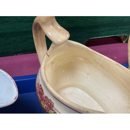 1141 - XIX Century Ceramic Jugs, armorial plate, etc:- One Tray