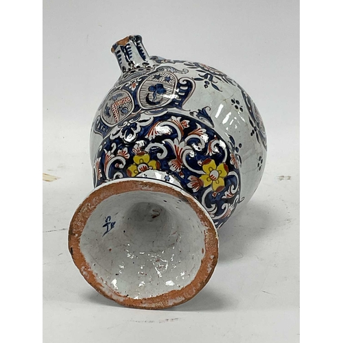 1156 - Dutch Delftware Faience Design, Double Gourd Pottery Vase, 43cm high, similar ewer with mask pourer ... 