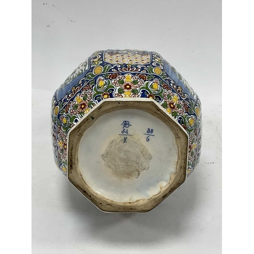 1156 - Dutch Delftware Faience Design, Double Gourd Pottery Vase, 43cm high, similar ewer with mask pourer ... 
