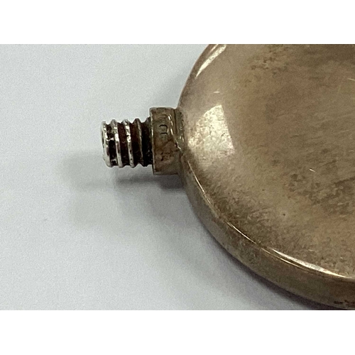 21 - A Dainty Hallmarked Silver Scent Flask, textured to the front, complete with a funnel.