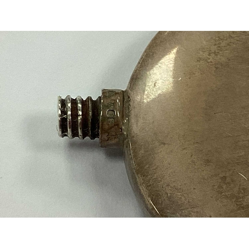 21 - A Dainty Hallmarked Silver Scent Flask, textured to the front, complete with a funnel.