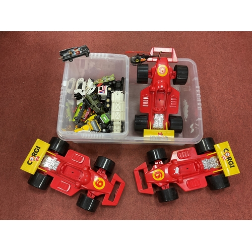 400 - A Quantity of Diecast Tinplate Model Vehicles, by Corgi, Buddy L, Matchbox, all playworn, many with ... 