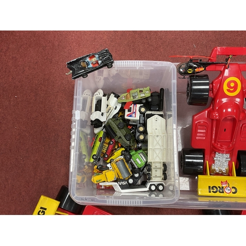 400 - A Quantity of Diecast Tinplate Model Vehicles, by Corgi, Buddy L, Matchbox, all playworn, many with ... 