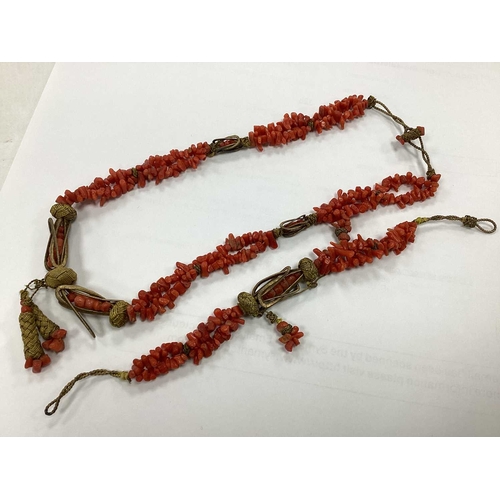 116 - A Vintage Coral Single Strand Graduated Bead Necklace, to later modern clasp stamped 
