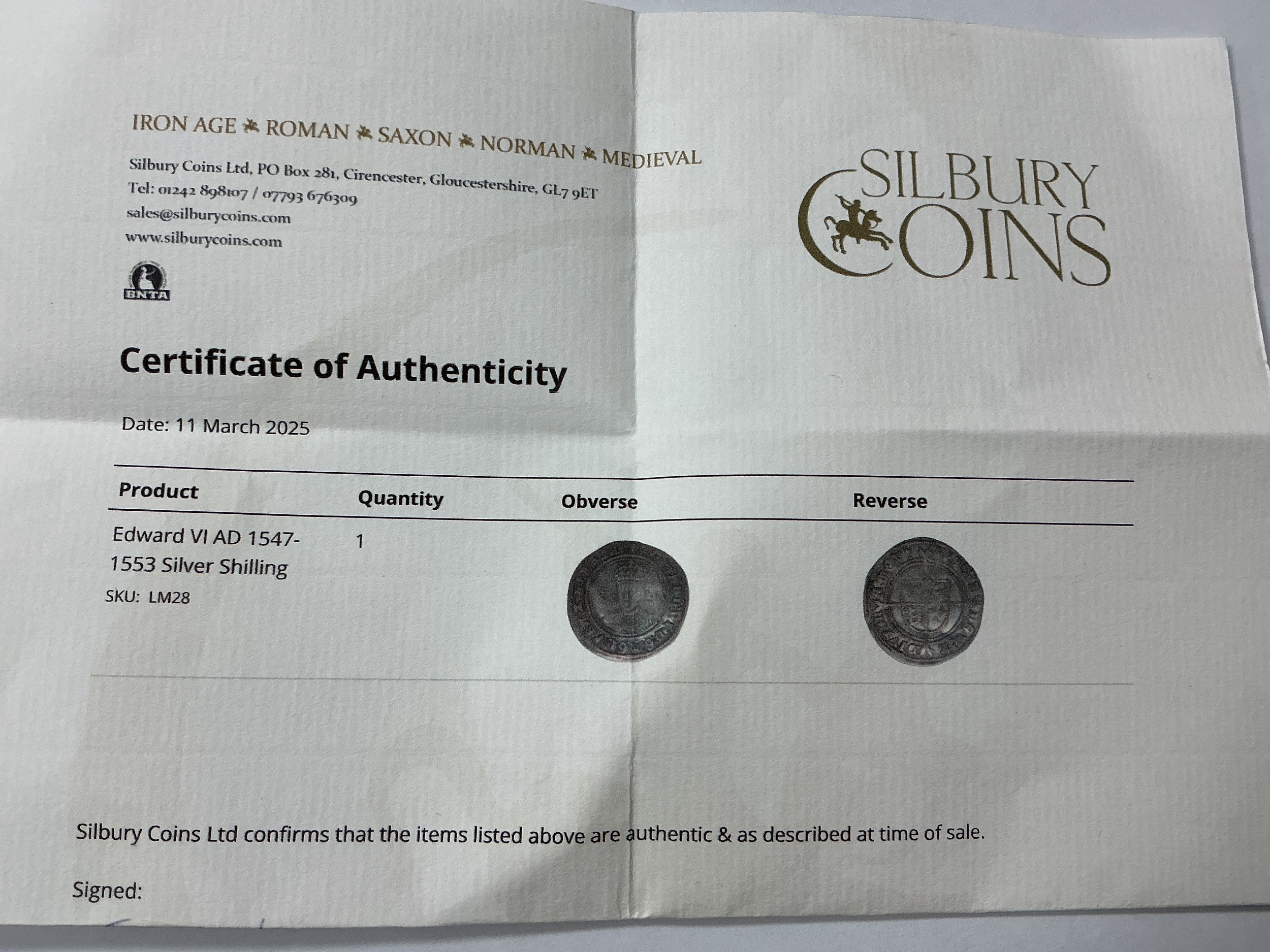 Edward VI 1547 - 1553 Silver Shilling, fine silver issue, with ...