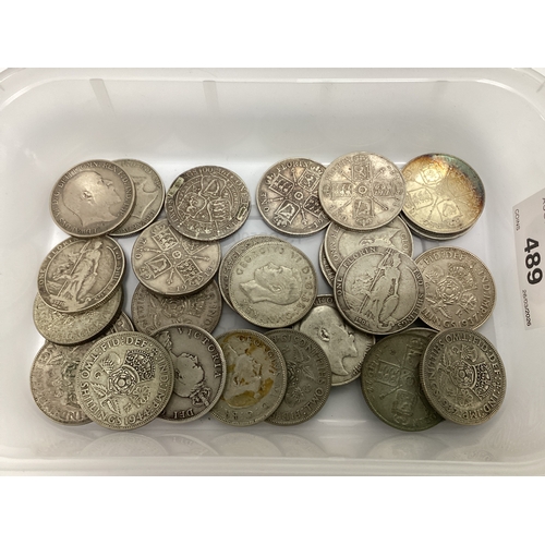 489 - Collection Of GB Silver Florins, total weight 300g.