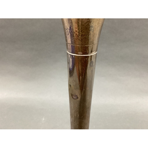 31 - A Hallmarked Silver Filled Spill Vase, A T Cannon Ltd, Sheffield 1978, approximately 21.5cm tall (de... 