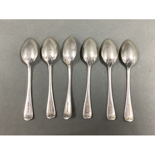 35 - A Set of Six Hallmarked Silver Old English Pattern Teaspoons, initialled. (6)