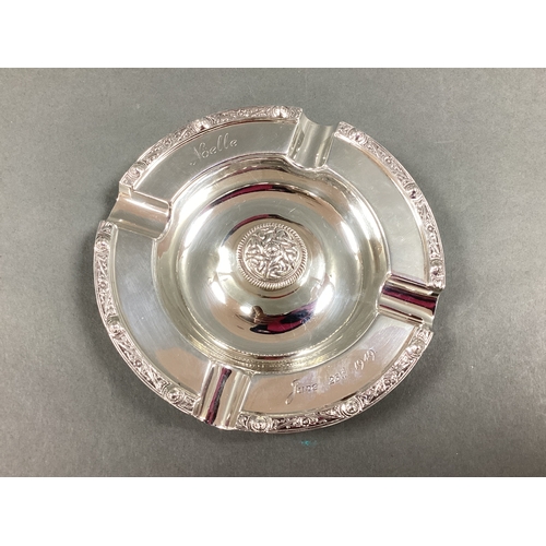 51 - A Hallmarked Silver Ashtray, Adie Bros Ltd, Birmingham 1946, of celtic 