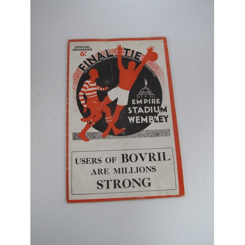 941 - 1934 F.A. Cup Final Programme, Portsmouth v. Manchester City (tears inside due to water)