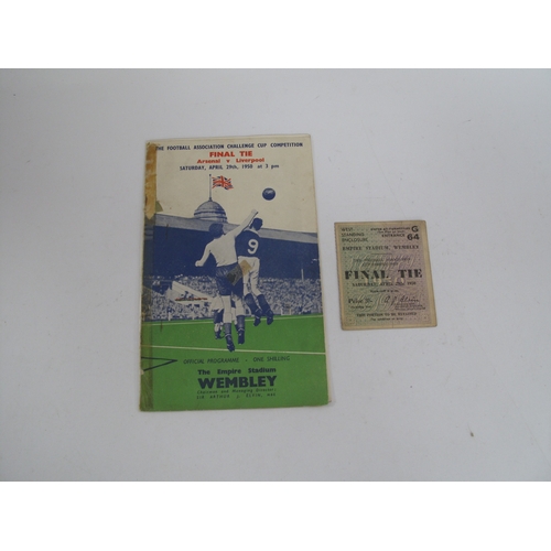 949 - 1950 F.A Cup Final Arsenal v. Liverpool Ticket, for West Standing Enclosure (ink writing to back) an... 