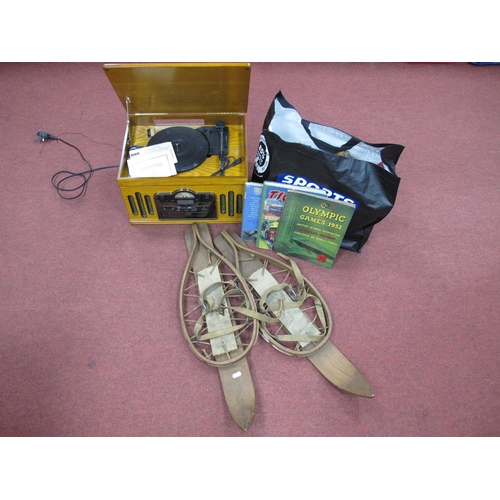 1444 - Super Ten Unit Audio Systems, annuals, Olympic Games 1952 official report, snow shoes.