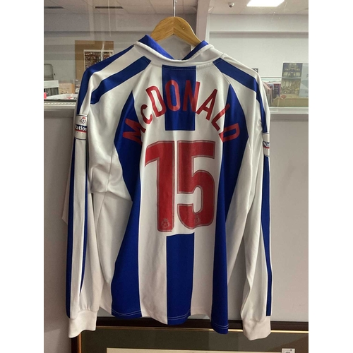 489 - Huddersfield Town Match Worn 'Voi' Home Shirt Circa 2002-03, numbered '15' name (Scott) McDonald, be... 