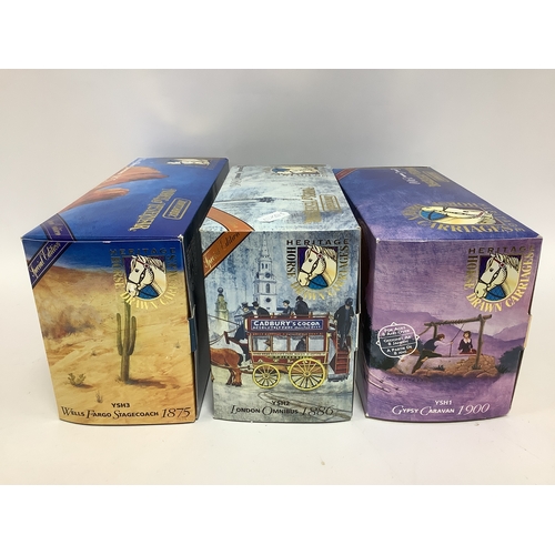 523 - Three Matchbox Models Of Yesteryear Heritage Horse Drawn Collection Diecast models, comprising of #Y... 